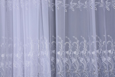 BRODE 2050 DESEN BEYAZ RENK TEK KANAT Hazır dikilmiş Pileli Fon Perde 300*260 cm - AKÇA TEKSTİL