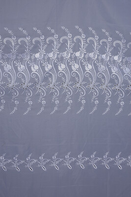 BRODE 2050 DESEN BEYAZ RENK TEK KANAT Hazır dikilmiş Pileli Fon Perde 300*260 cm - 4