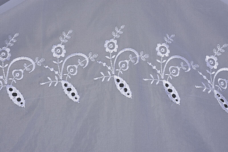 BRODE 2050 DESEN BEYAZ RENK TEK KANAT Hazır dikilmiş Pileli Fon Perde 300*260 cm - 6