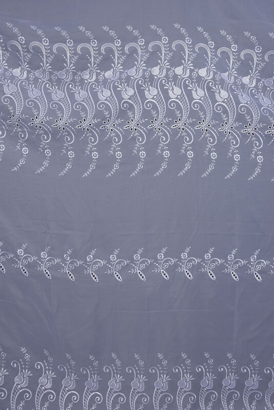 BRODE 2050 DESEN BEYAZ RENK TEK KANAT Hazır dikilmiş Pileli Fon Perde 300*260 cm - 7