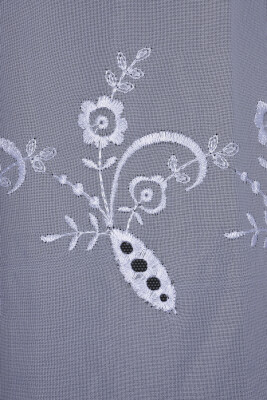 BRODE 2050 DESEN BEYAZ RENK TEK KANAT Hazır dikilmiş Pileli Fon Perde 300*260 cm - 8