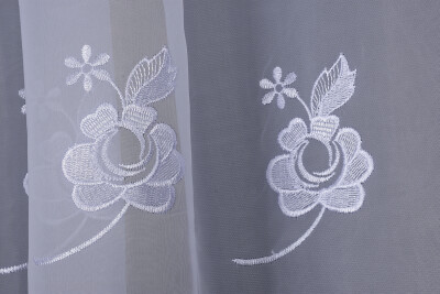 BRODE 2150 DESEN BEYAZ RENK TEK KANAT Hazır dikilmiş Pileli Fon Perde 300*260 cm - 2