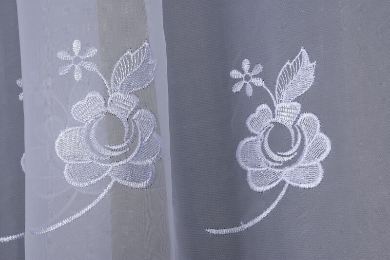 BRODE 2150 DESEN BEYAZ RENK TEK KANAT Hazır dikilmiş Pileli Fon Perde 300*260 cm - 2