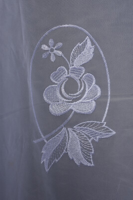 BRODE 2150 DESEN BEYAZ RENK TEK KANAT Hazır dikilmiş Pileli Fon Perde 300*260 cm - 3