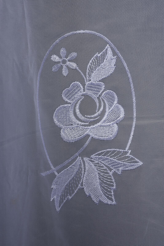 BRODE 2150 DESEN BEYAZ RENK TEK KANAT Hazır dikilmiş Pileli Fon Perde 300*260 cm - 3