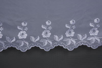 BRODE 2150 DESEN BEYAZ RENK TEK KANAT Hazır dikilmiş Pileli Fon Perde 300*260 cm - 6