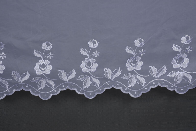 BRODE 2150 DESEN BEYAZ RENK TEK KANAT Hazır dikilmiş Pileli Fon Perde 300*260 cm - 6