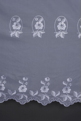 BRODE 2150 DESEN BEYAZ RENK TEK KANAT Hazır dikilmiş Pileli Fon Perde 300*260 cm - 7