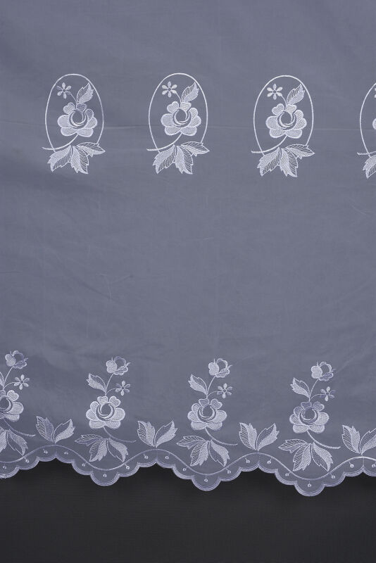 BRODE 2150 DESEN BEYAZ RENK TEK KANAT Hazır dikilmiş Pileli Fon Perde 300*260 cm - 7