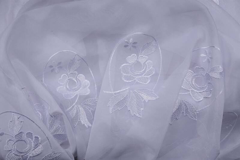 BRODE 2150 DESEN BEYAZ RENK TEK KANAT Hazır dikilmiş Pileli Fon Perde 300*260 cm - 8