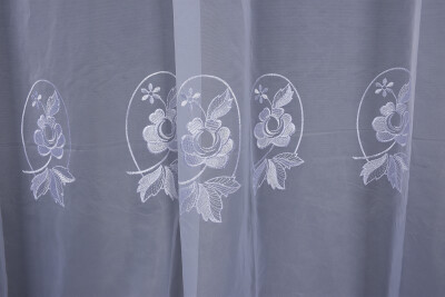 BRODE 2150 DESEN BEYAZ RENK TEK KANAT Hazır dikilmiş Pileli Fon Perde 300*260 cm - 12