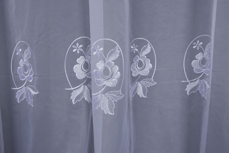 BRODE 2150 DESEN BEYAZ RENK TEK KANAT Hazır dikilmiş Pileli Fon Perde 300*260 cm - 12