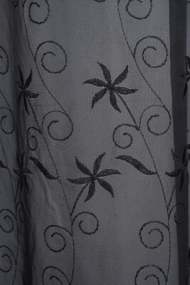 BRODE 2250 DESEN SİYAH RENK TEK KANAT Hazır dikilmiş Pileli Fon Perde 300*260 cm - 2