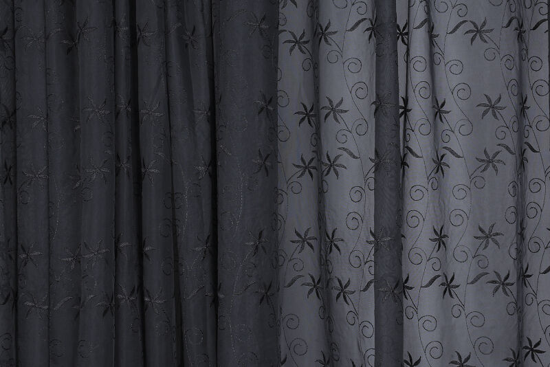 BRODE 2250 DESEN SİYAH RENK TEK KANAT Hazır dikilmiş Pileli Fon Perde 300*260 cm - 3