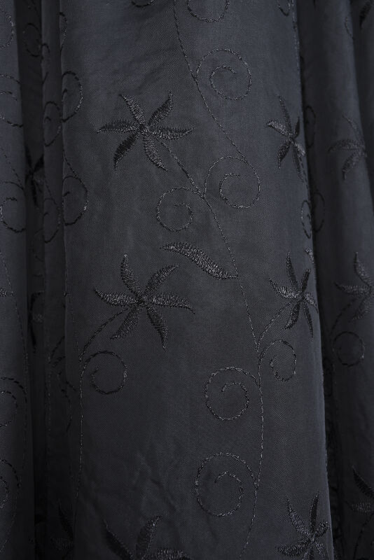 BRODE 2250 DESEN SİYAH RENK TEK KANAT Hazır dikilmiş Pileli Fon Perde 300*260 cm - 4