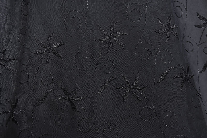 BRODE 2250 DESEN SİYAH RENK TEK KANAT Hazır dikilmiş Pileli Fon Perde 300*260 cm - 5