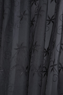 BRODE 2250 DESEN SİYAH RENK TEK KANAT Hazır dikilmiş Pileli Fon Perde 300*260 cm - 8