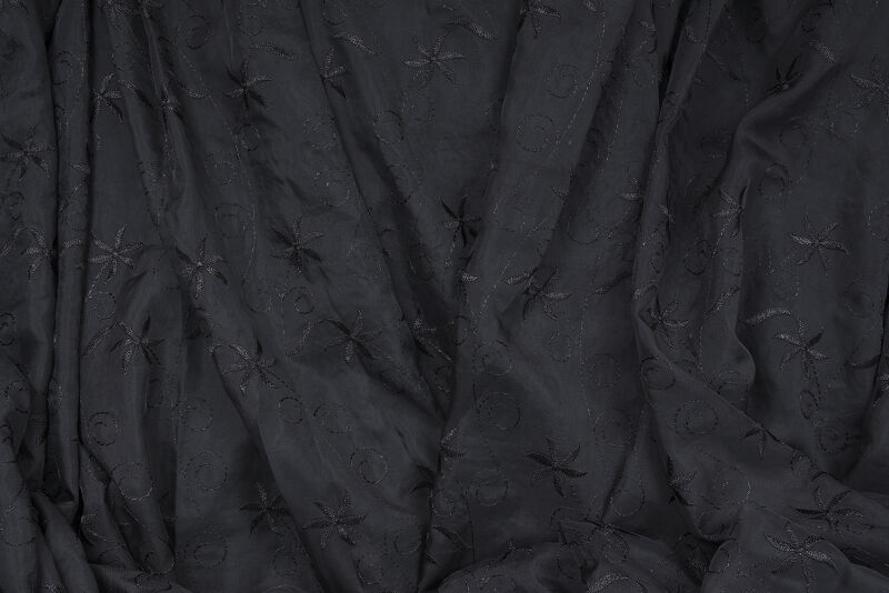 BRODE 2250 DESEN SİYAH RENK TEK KANAT Hazır dikilmiş Pileli Fon Perde 300*260 cm - 9