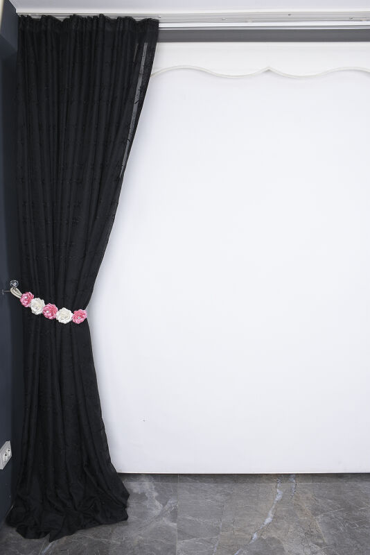 BRODE 2250 DESEN SİYAH RENK TEK KANAT Hazır dikilmiş Pileli Fon Perde 300*260 cm - 10