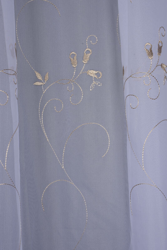 BRODE 2450 DESEN BEYAZ RENK TEK KANAT Hazır dikilmiş Pileli Fon Perde 300*260 cm - 2