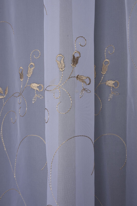 BRODE 2450 DESEN BEYAZ RENK TEK KANAT Hazır dikilmiş Pileli Fon Perde 300*260 cm - 3