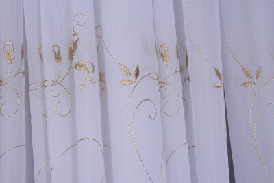 BRODE 2450 DESEN BEYAZ RENK TEK KANAT Hazır dikilmiş Pileli Fon Perde 300*260 cm - 5