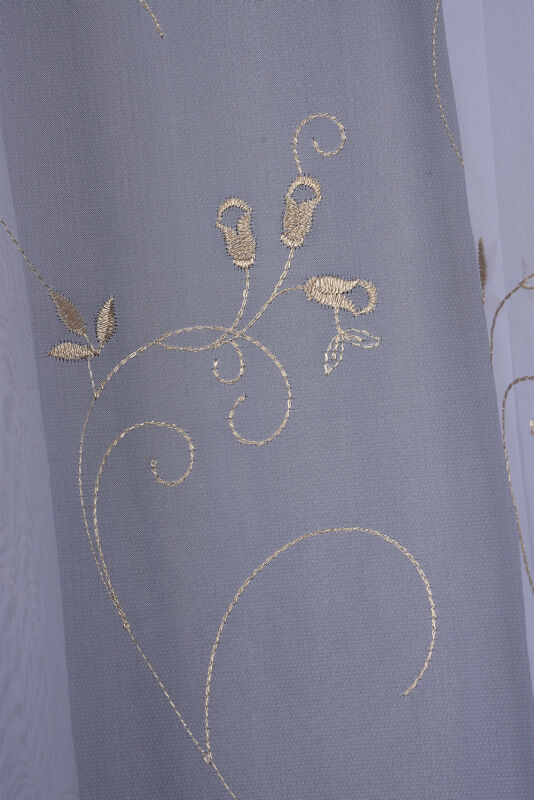 BRODE 2450 DESEN BEYAZ RENK TEK KANAT Hazır dikilmiş Pileli Fon Perde 300*260 cm - 6