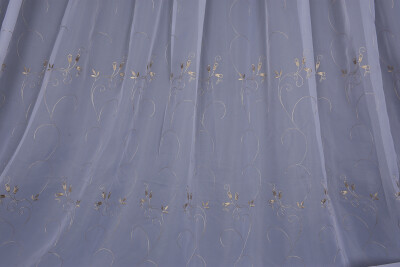 BRODE 2450 DESEN BEYAZ RENK TEK KANAT Hazır dikilmiş Pileli Fon Perde 300*260 cm - 7