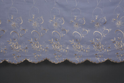 BRODE 2450 DESEN BEYAZ RENK TEK KANAT Hazır dikilmiş Pileli Fon Perde 300*260 cm - 8