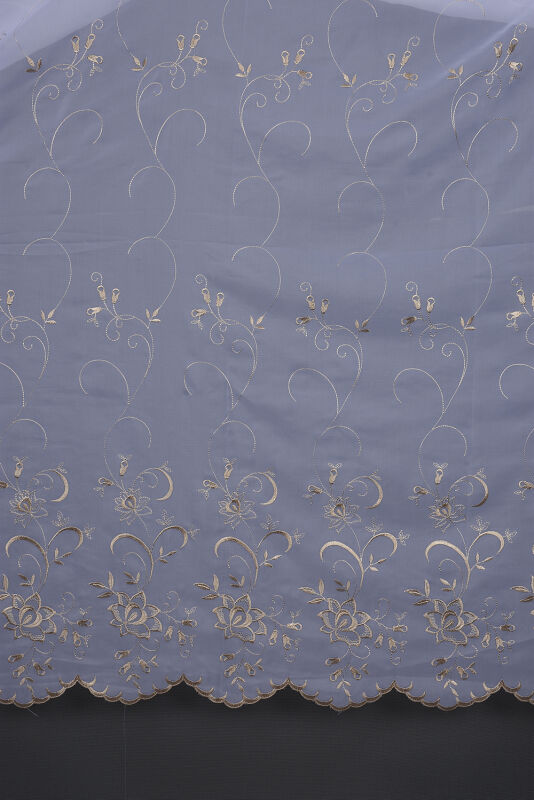 BRODE 2450 DESEN BEYAZ RENK TEK KANAT Hazır dikilmiş Pileli Fon Perde 300*260 cm - 9