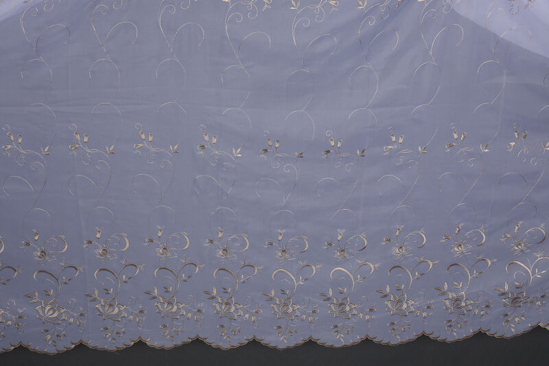 BRODE 2450 DESEN BEYAZ RENK TEK KANAT Hazır dikilmiş Pileli Fon Perde 300*260 cm - 10