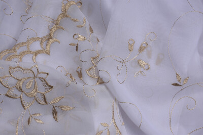 BRODE 2450 DESEN BEYAZ RENK TEK KANAT Hazır dikilmiş Pileli Fon Perde 300*260 cm - 11