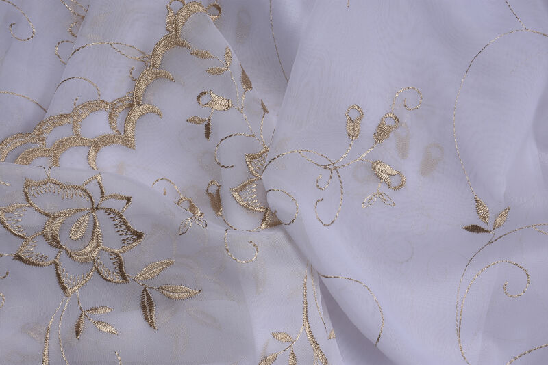 BRODE 2450 DESEN BEYAZ RENK TEK KANAT Hazır dikilmiş Pileli Fon Perde 300*260 cm - 11