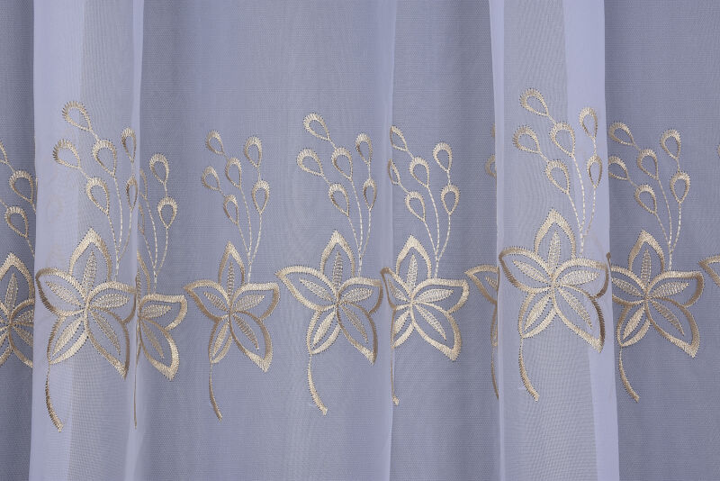 BRODE 2550 DESEN BEYAZ RENK TEK KANAT Hazır dikilmiş Pileli Fon Perde 300*260 cm - 2