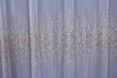 BRODE 2550 DESEN BEYAZ RENK TEK KANAT Hazır dikilmiş Pileli Fon Perde 300*260 cm - 3