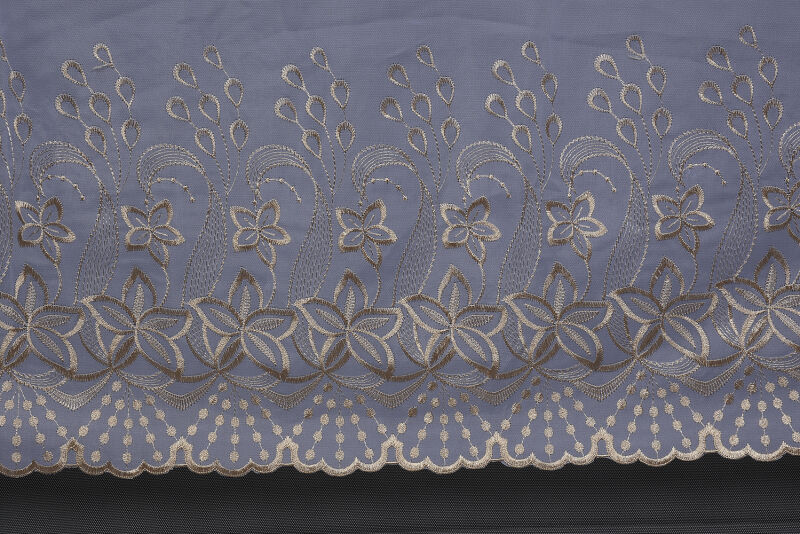 BRODE 2550 DESEN BEYAZ RENK TEK KANAT Hazır dikilmiş Pileli Fon Perde 300*260 cm - 5