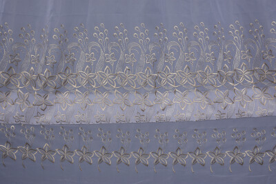 BRODE 2550 DESEN BEYAZ RENK TEK KANAT Hazır dikilmiş Pileli Fon Perde 300*260 cm - 7