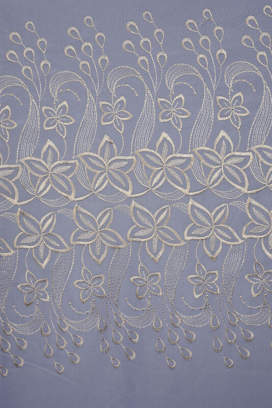 BRODE 2550 DESEN BEYAZ RENK TEK KANAT Hazır dikilmiş Pileli Fon Perde 300*260 cm - 8