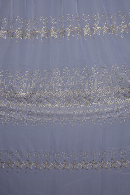 BRODE 2550 DESEN BEYAZ RENK TEK KANAT Hazır dikilmiş Pileli Fon Perde 300*260 cm - 14