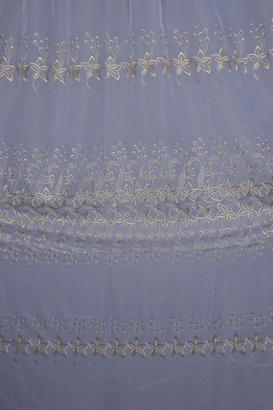 BRODE 2550 DESEN BEYAZ RENK TEK KANAT Hazır dikilmiş Pileli Fon Perde 300*260 cm - 14