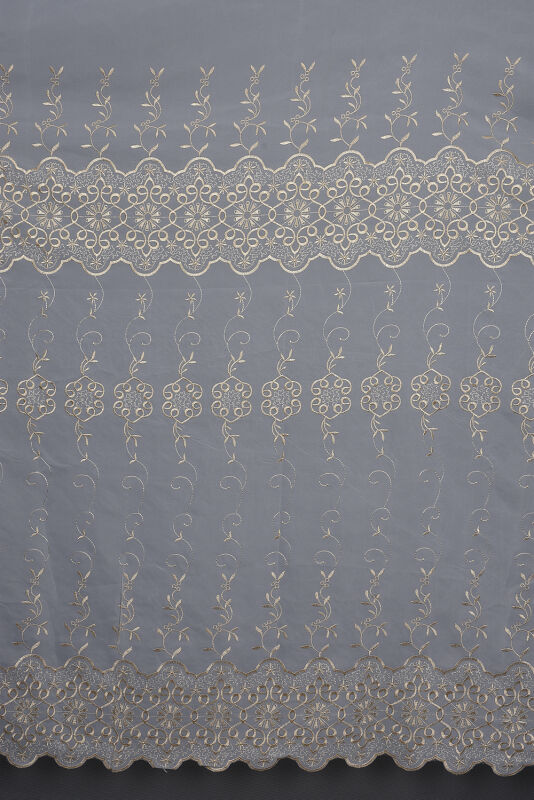 BRODE 2650 DESEN BEYAZ RENK TEK KANAT Hazır dikilmiş Pileli Fon Perde 300*260 cm - 4