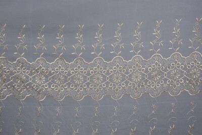 BRODE 2650 DESEN BEYAZ RENK TEK KANAT Hazır dikilmiş Pileli Fon Perde 300*260 cm - 5