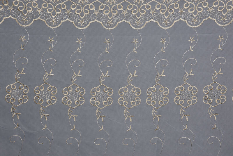 BRODE 2650 DESEN BEYAZ RENK TEK KANAT Hazır dikilmiş Pileli Fon Perde 300*260 cm - 6