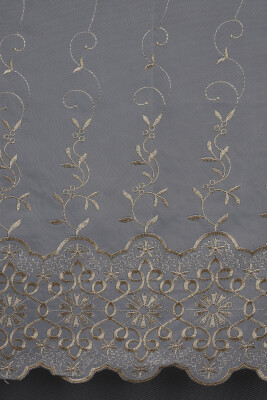 BRODE 2650 DESEN BEYAZ RENK TEK KANAT Hazır dikilmiş Pileli Fon Perde 300*260 cm - 7