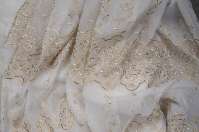 BRODE 2650 DESEN BEYAZ RENK TEK KANAT Hazır dikilmiş Pileli Fon Perde 300*260 cm - 10