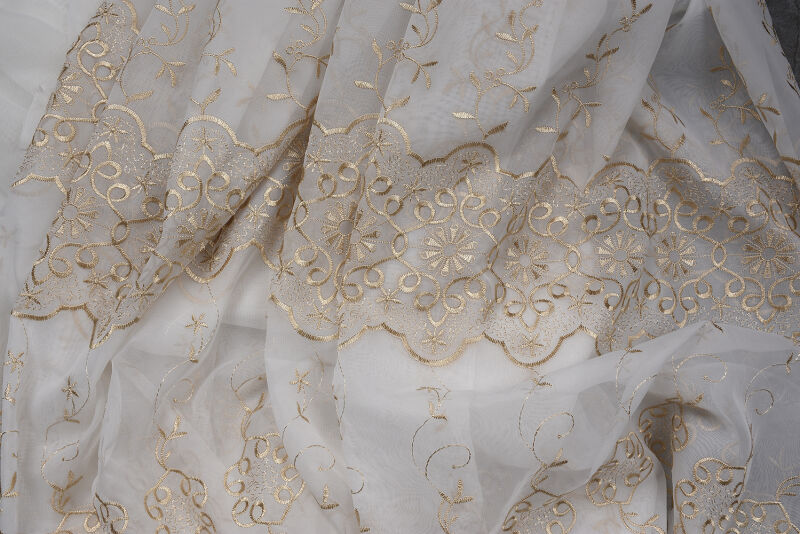 BRODE 2650 DESEN BEYAZ RENK TEK KANAT Hazır dikilmiş Pileli Fon Perde 300*260 cm - 10