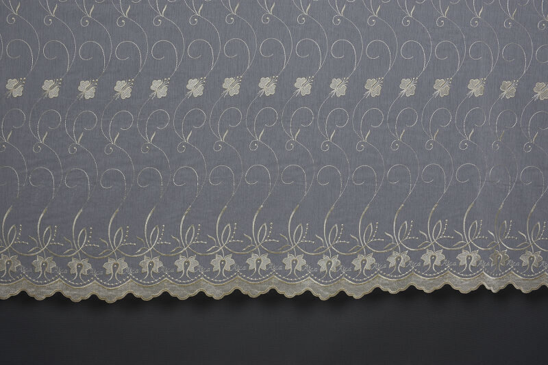 BRODE 2750 DESEN KREM RENK TEK KANAT Hazır dikilmiş Pileli Fon Perde 300*260 cm - 3