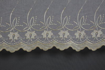 BRODE 2750 DESEN KREM RENK TEK KANAT Hazır dikilmiş Pileli Fon Perde 300*260 cm - 4