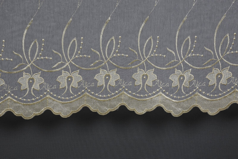 BRODE 2750 DESEN KREM RENK TEK KANAT Hazır dikilmiş Pileli Fon Perde 300*260 cm - 4