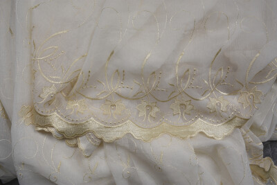 BRODE 2750 DESEN KREM RENK TEK KANAT Hazır dikilmiş Pileli Fon Perde 300*260 cm - 9